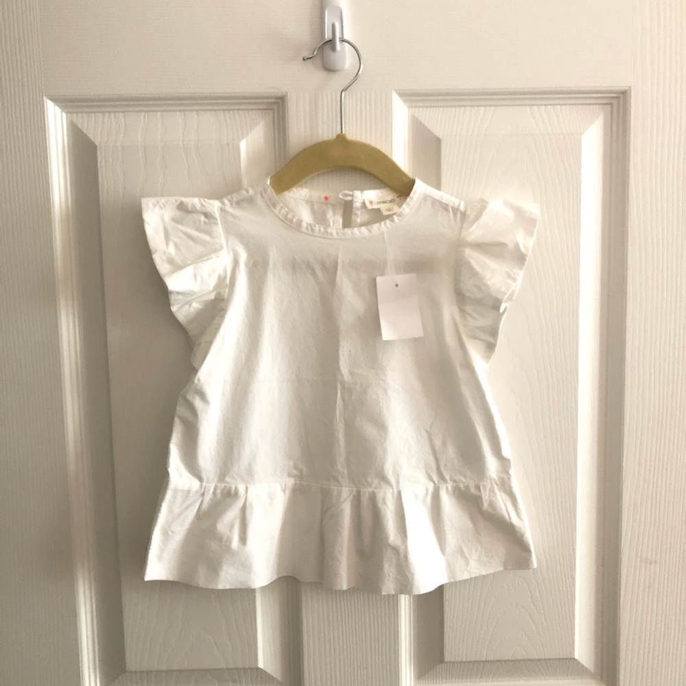 J. Crew Crewcuts White Ruffle Top